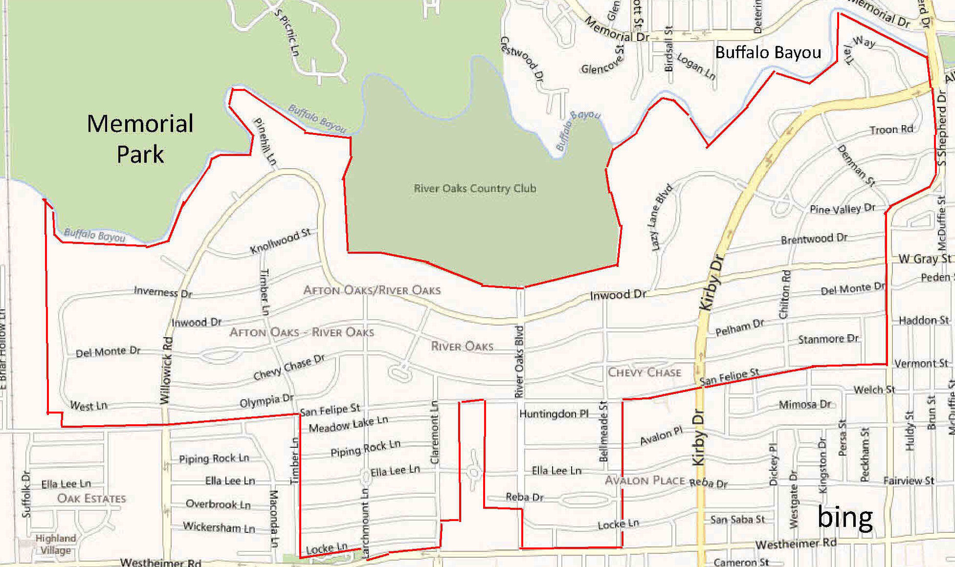 Map of River Oaks